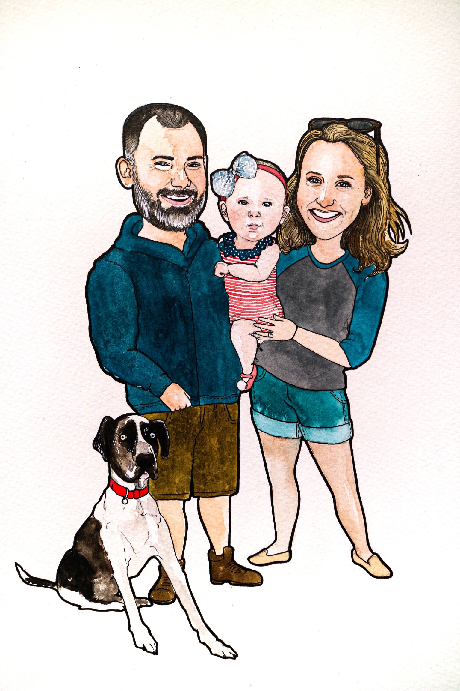 Family Illustration Custom Family Portrait Watercolour | Etsy