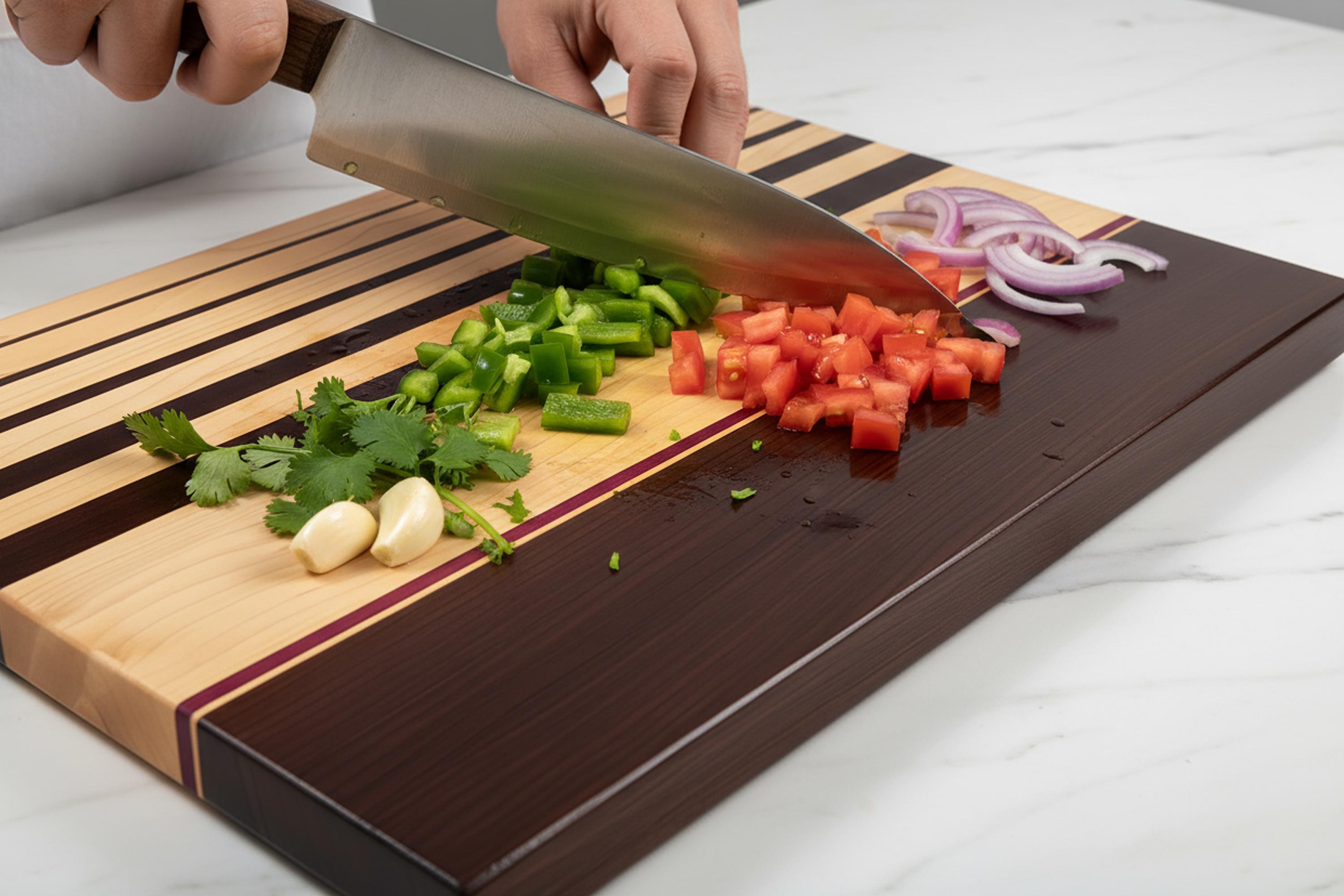 Gradient Stripe Handcrafted Edge Grain Cutting Board, Premium Walnut ...