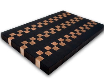 Zipper Pattern Handcrafted End-Grain Cutting Board, Premium Walnut & Maple Butcher Block, Kitchen Gift, Chef Gift