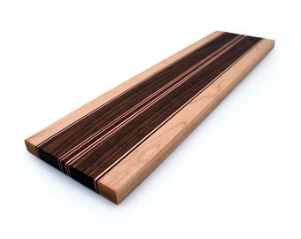 Wooden Stripes Handcrafted Natural Wood Charcuterie Board, Serving Tray, Cheese Board for Entertaining & Gifts