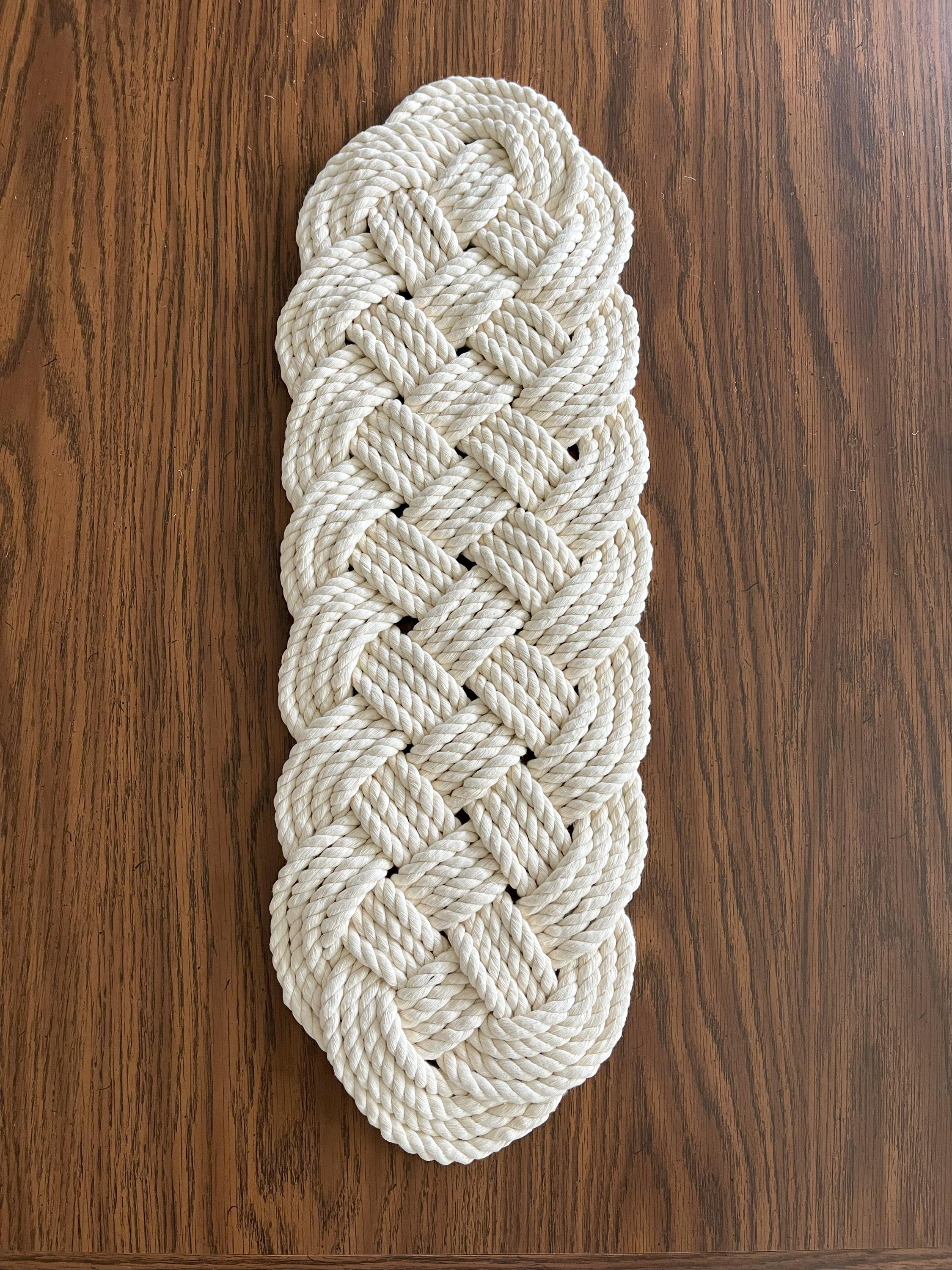Nautical Cotton Rope Table Runner, Chunky Woven Centerpiece, Farmhouse ...