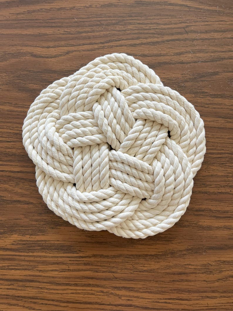Nautical Cotton Rope Table Runner, Chunky Woven Centerpiece, Farmhouse ...
