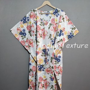 Cotton Kaftan, Indian Floral Kaftan, Long Caftan,Dress For to be Moms, Beach Cover up, Sleepwear, Indian Kaftan, Maxi Dress,Bikini Cover Up1