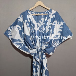 Cotton Kaftan, Indian Floral Kaftan, Long Caftan,Dress For to be Moms, Beach Cover up, Sleepwear, Indian Kaftan, Maxi Dress,Bikini Cover Up1