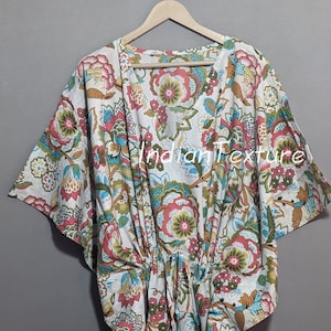 Cotton Kaftan, Indian Floral Kaftan, Long Caftan,Dress For to be Moms, Beach Cover up, Sleepwear, Indian Kaftan, Maxi Dress,Bikini Cover Up