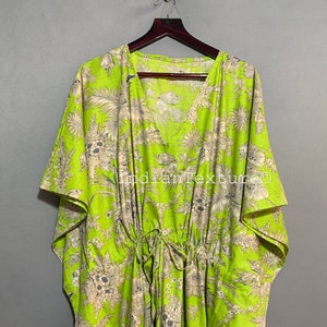 Caftán, caftán de algodón indio, caftán floral, ropa para mujer, caftán para mujer, regalo para ella, para futuras mamás, vestidos.