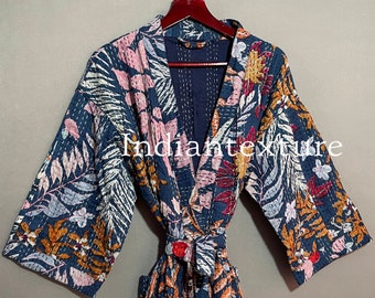 LUXURY ! Quilted Robe, Quilted Kimono, Robes , Traditional Kimono, Cotton Quilted Robe, Reversible Kimono, ! FREE SHIPPING !