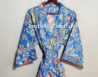 Robe indienne, Kimono en coton, Peignoir indien, Robe hippie, Robe Boho, Robe de maternité, Kimono pour femmes, Robe en coton pour femmes,