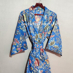 Indian Robe, Cotton Kimono, Indian Bathrobe, Hippie Dress, Boho Dress, Maternity Wear Dress, Women&#39;s Wear Kimono, Cotton Robe For Women,
