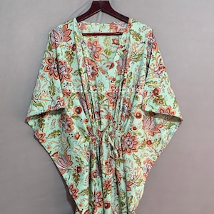 Indian Cotton Kaftan, Vacation Look, Beach Cover up, Cover up, Home dress, lounge Wear, Maternity Wear Dress, Boho Dress, Kaftan