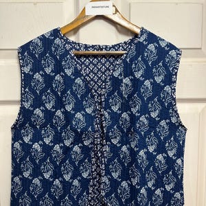 V-neck Floral Coat Holidays Gifts Sleeveless Jacket for Women Gifts Cotton Quilted Waistcoat Vintage Style Quilted Vest