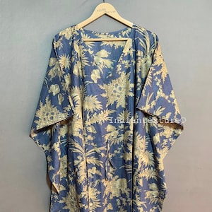 Cotton Kaftan, Indian Floral Kaftan, Long Caftan,Dress For to be Moms, Beach Cover up, Sleepwear, Indian Kaftan, Maxi Dress,Bikini Cover Up