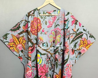 Printed (Flower) Kaftan, Indian Kaftan, Kaftan For Women, Gift For Her, Lightweight Kaftan, Loose Kaftan, Long Kaftan, Caftan, Kaftan Dress,