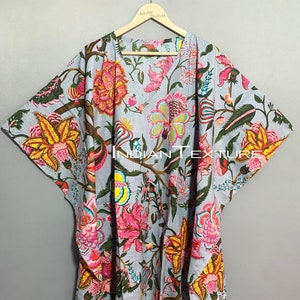 FLOWER PRINT SILK KAFTAN YAYA