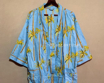 Bridesmaid Kimono Robe, Vintage Palm Print, Beach Wedding