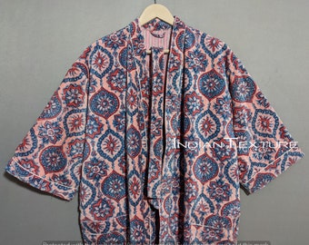 Indische handgemachte Samt Kimono Winter Wear Jacke Nachtwäsche Wendejacke Samt lange Jacke