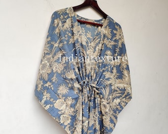Cotton Kaftan, Indian Floral Kaftan, Long Caftan,Dress For to be Moms, Beach Cover up, Sleepwear, Indian Kaftan, Maxi Dress,Bikini Cover Up