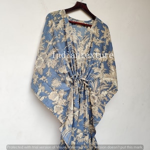 Cotton Kaftan, Indian Floral Kaftan, Long Caftan,Dress For to be Moms, Beach Cover up, Sleepwear, Indian Kaftan, Maxi Dress,Bikini Cover Up