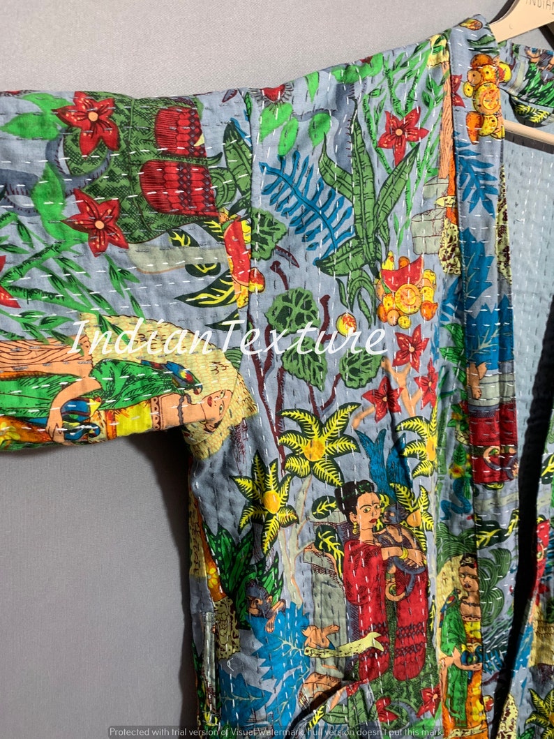 Robe Longue Femme Frida Kahlo - 100% Coton - Motif Floral Rouge - Taille Plus - Fait Main En Inde - Neuf Avec étiquettes