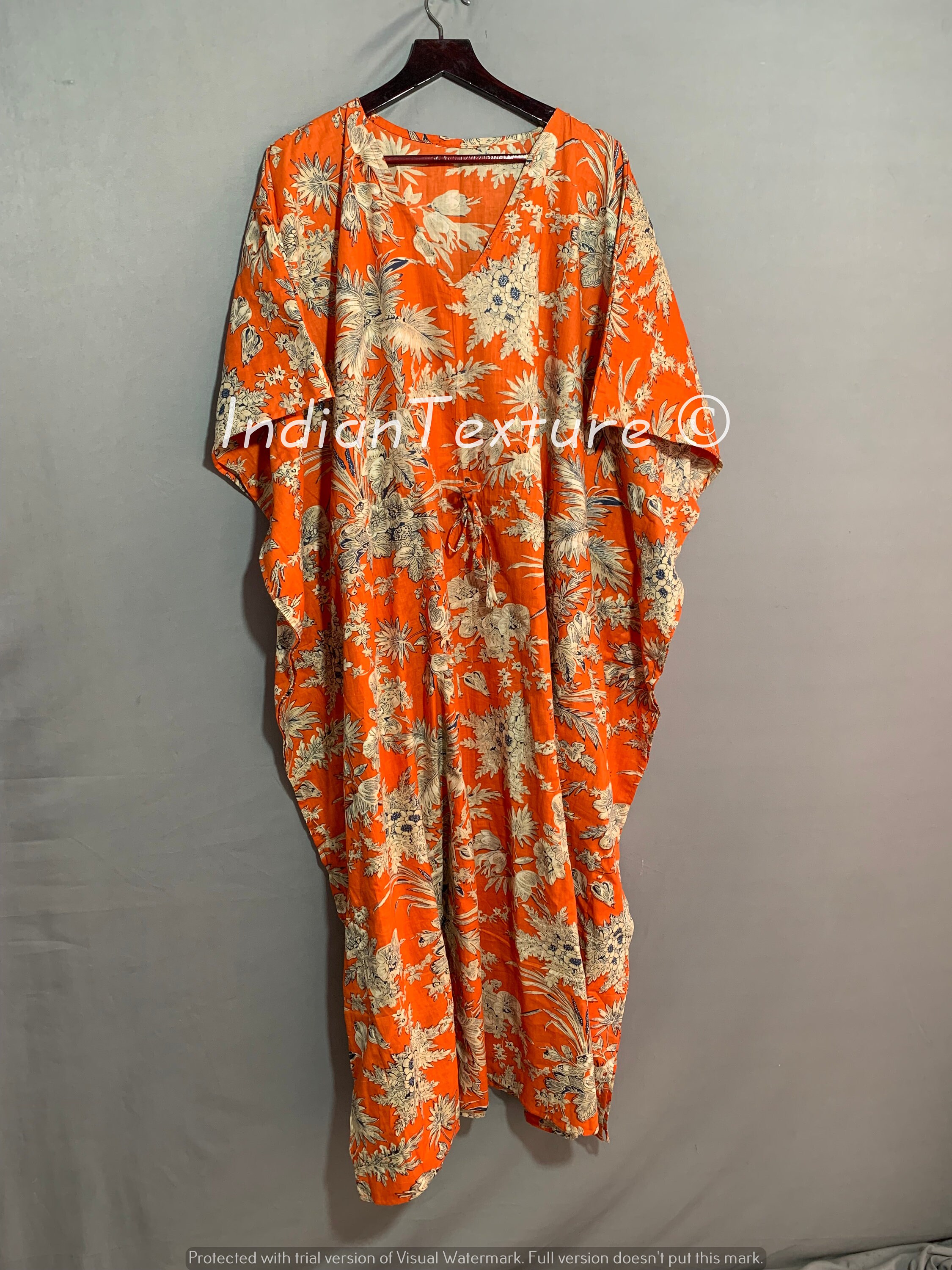 Cotton Kaftan Indian Floral Kaftan Long Caftandress for to Etsy