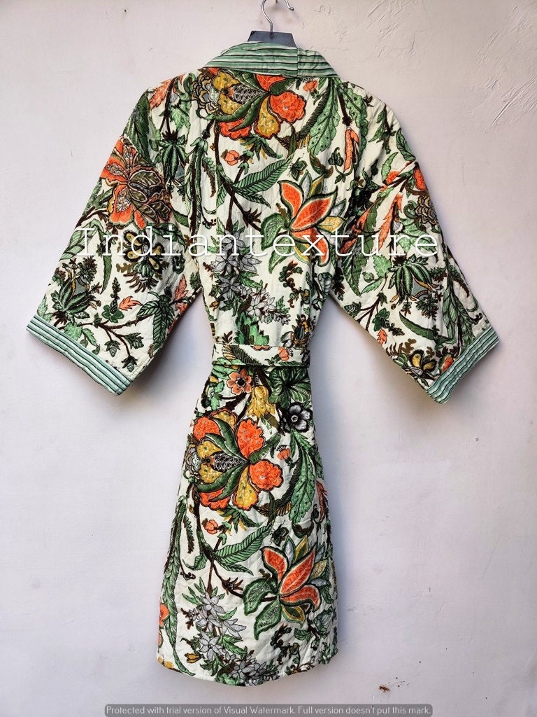 SALE Indian Cotton Quilted Robe Quilted Kimono Robes Etsy