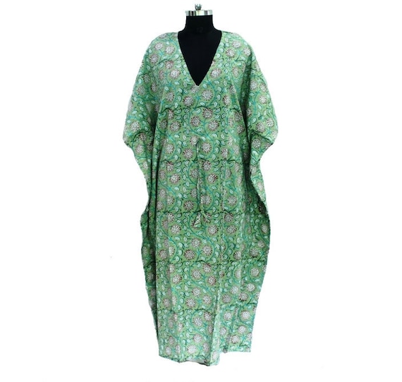 Cotton Kaftan Indian Floral Kaftan Long CaftanCasual Dress Etsy