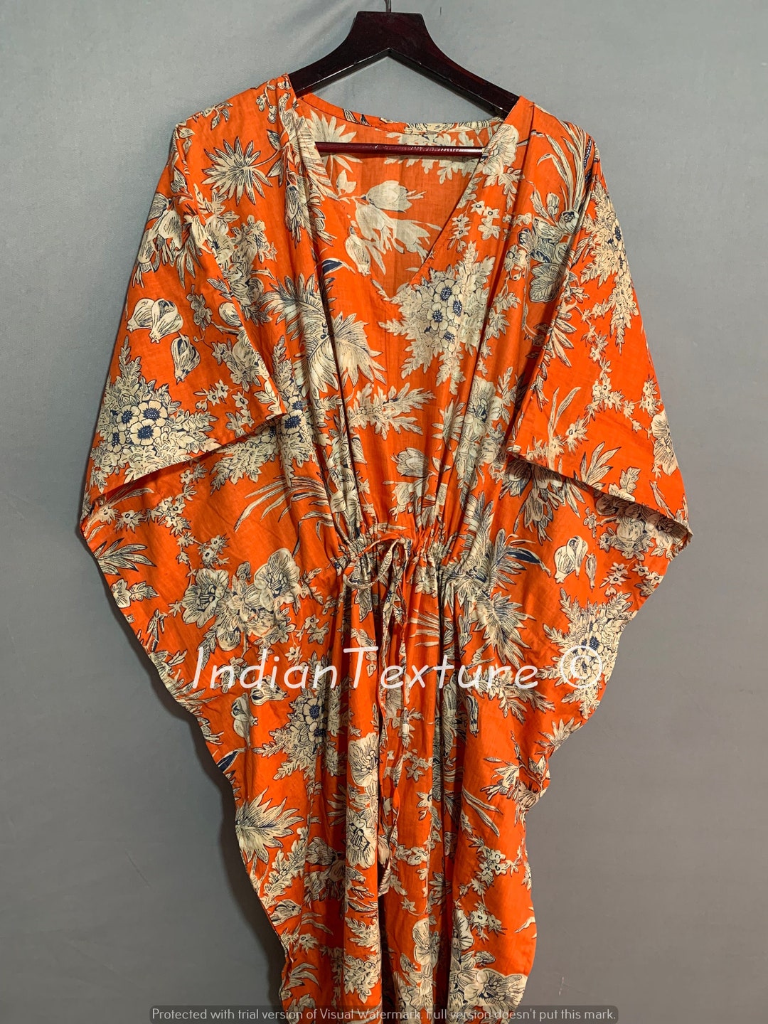 Cotton Kaftan Indian Floral Kaftan Long Caftandress for to Etsy