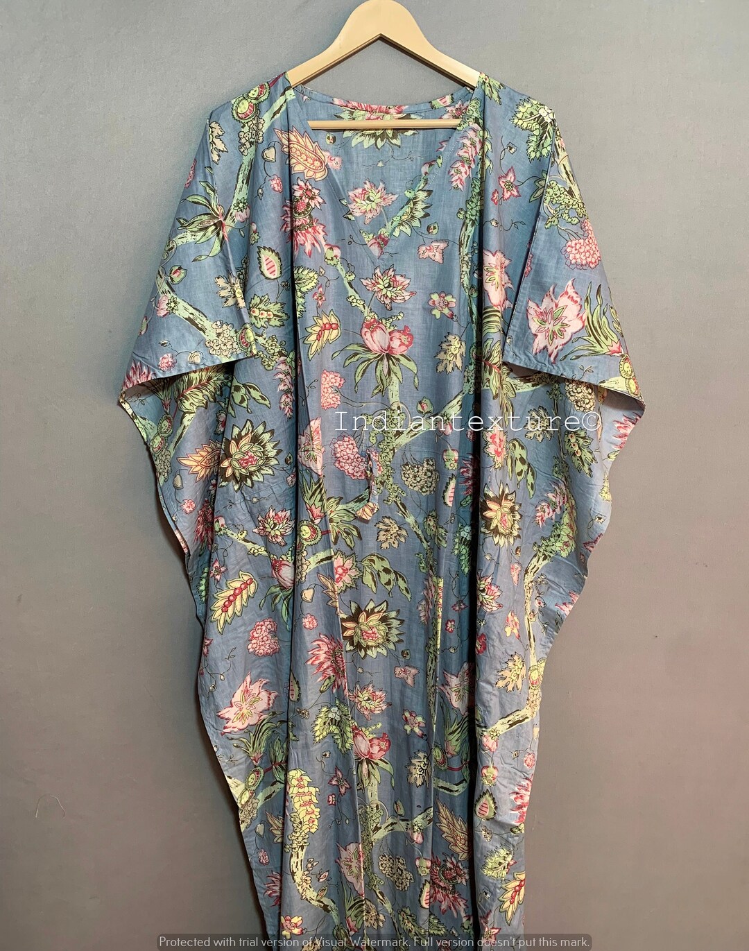 Cotton Maxi Kaftan, Indian Floral Kaftan, Long Caftan,dress for to Be