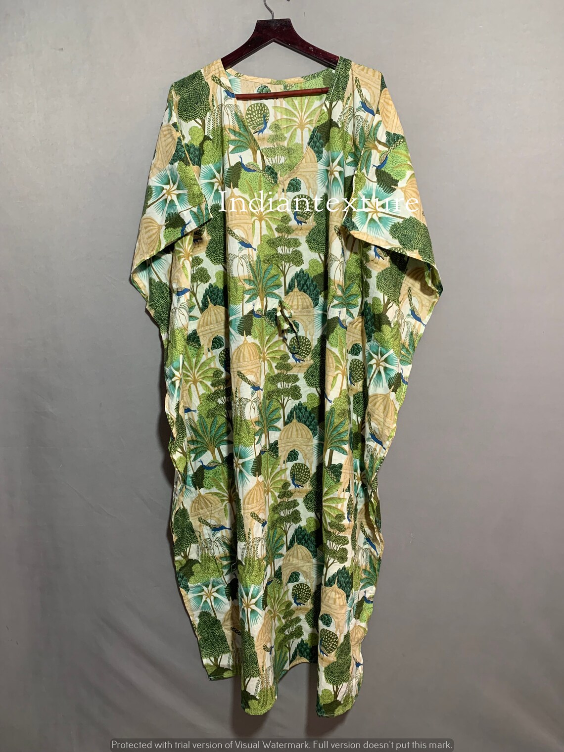 325 Peacock Multicolor Print Short kaftan
