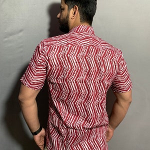 Zigzag Cotton Shirt, 100% Cotton Handmade Shirt, Unisex Shirt, Indian ...