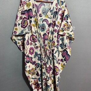 Cotton Kaftan Indian Floral Kaftan Long Caftandress for to - Etsy