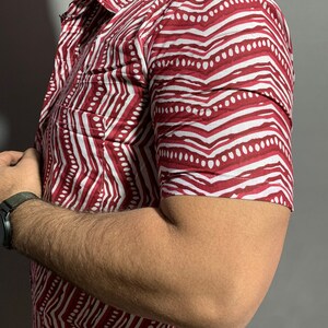 Zigzag Cotton Shirt, 100% Cotton Handmade Shirt, Unisex Shirt, Indian ...