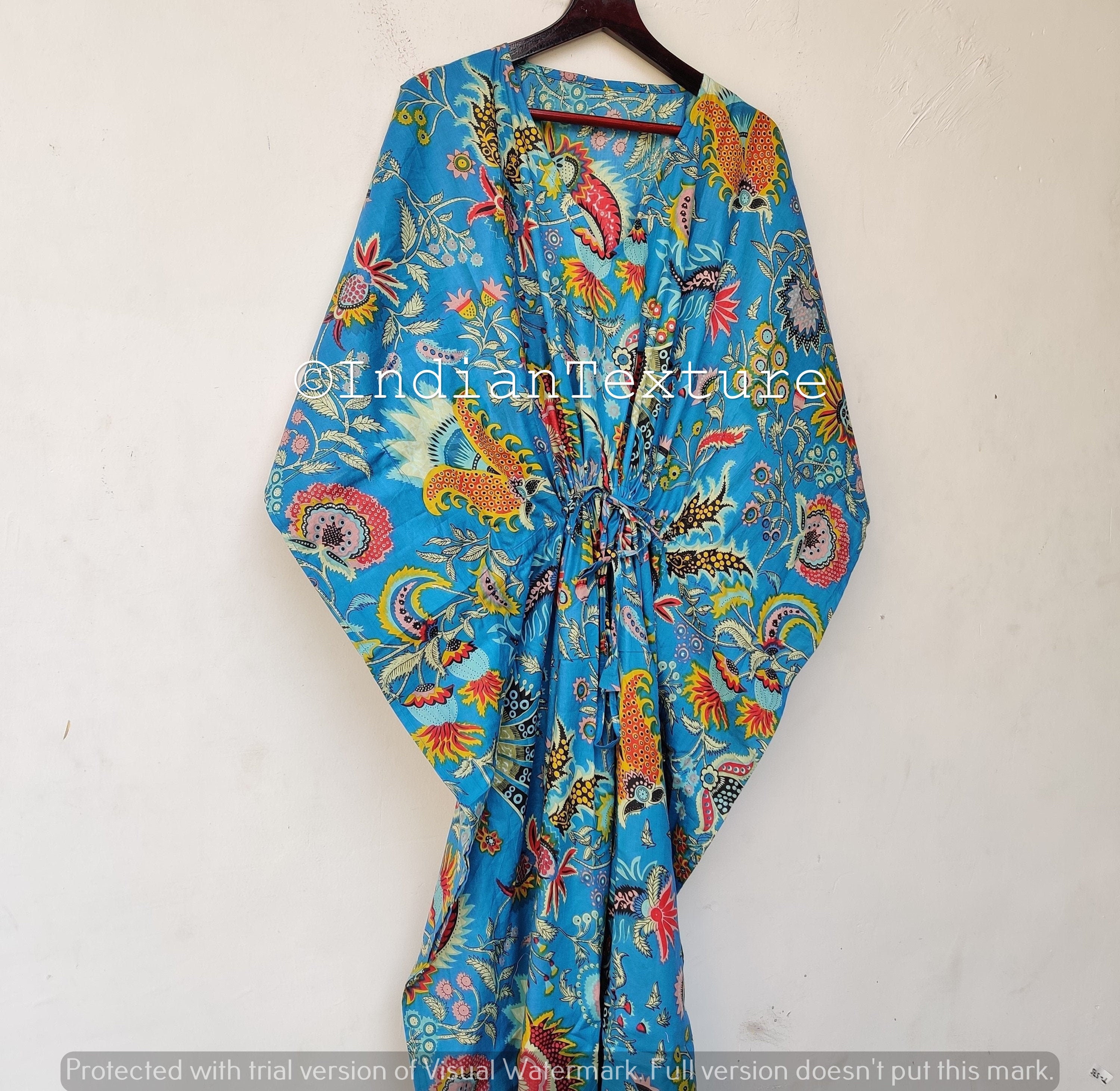 Cotton Kaftan Indian Floral Kaftan Long Caftan Beach Cover - Etsy