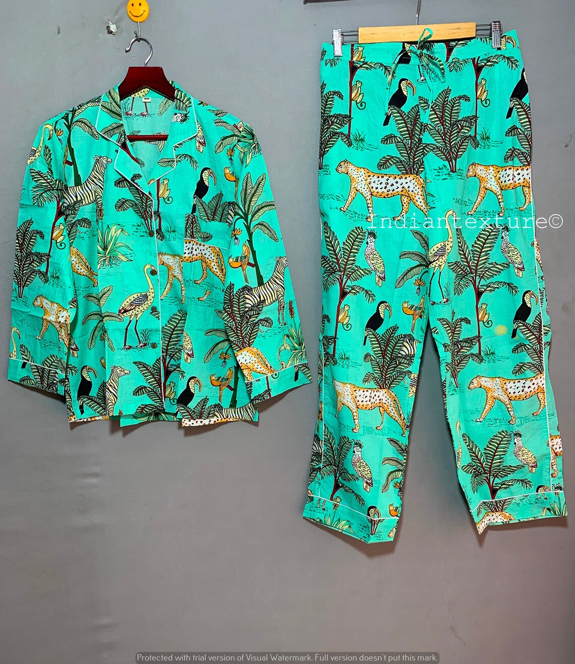 Floral Pajama Set, Printed Women Lightweight Loungewear Pajama Set ...
