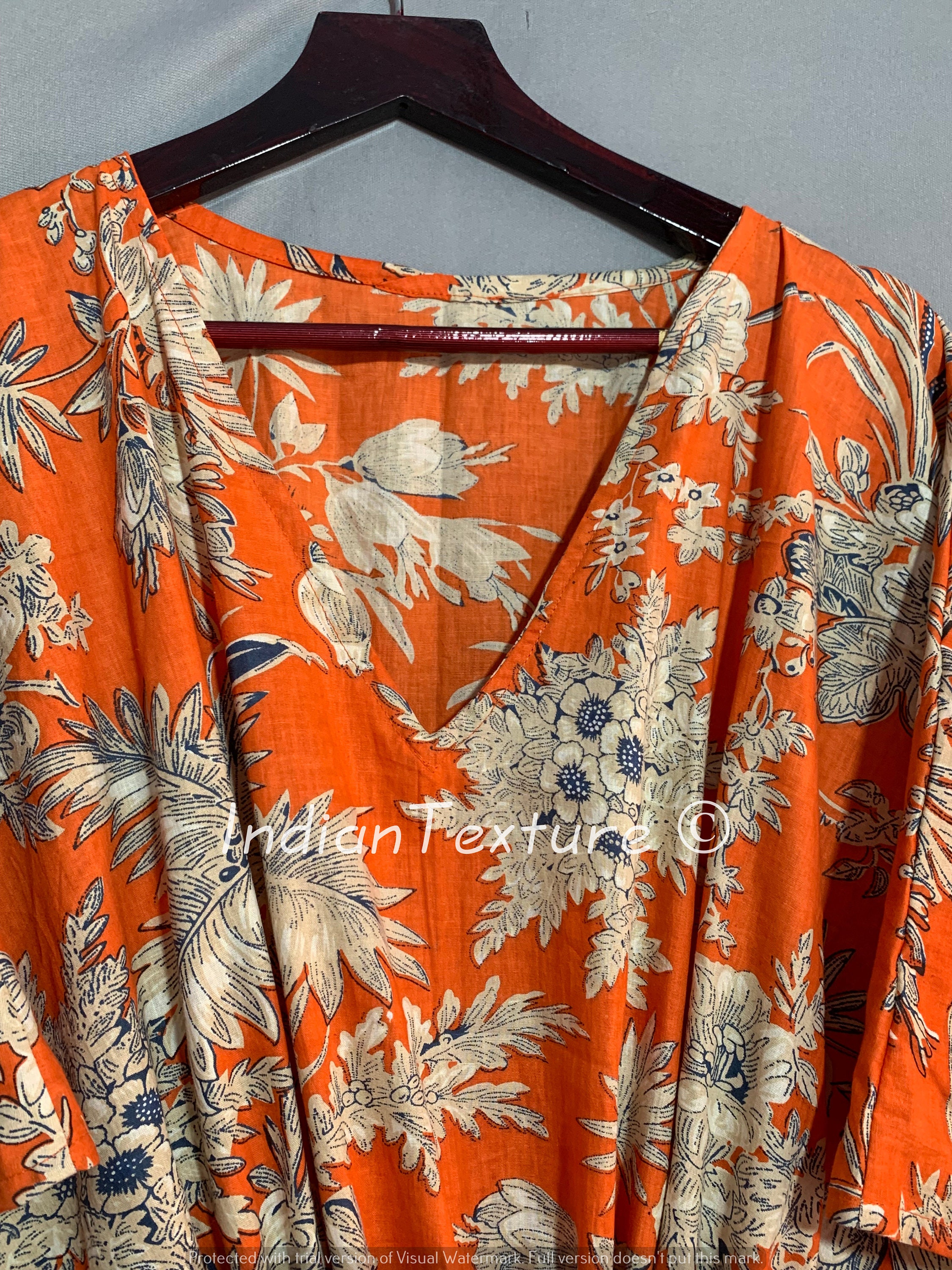 Cotton Kaftan Indian Floral Kaftan Long Caftandress for to Etsy
