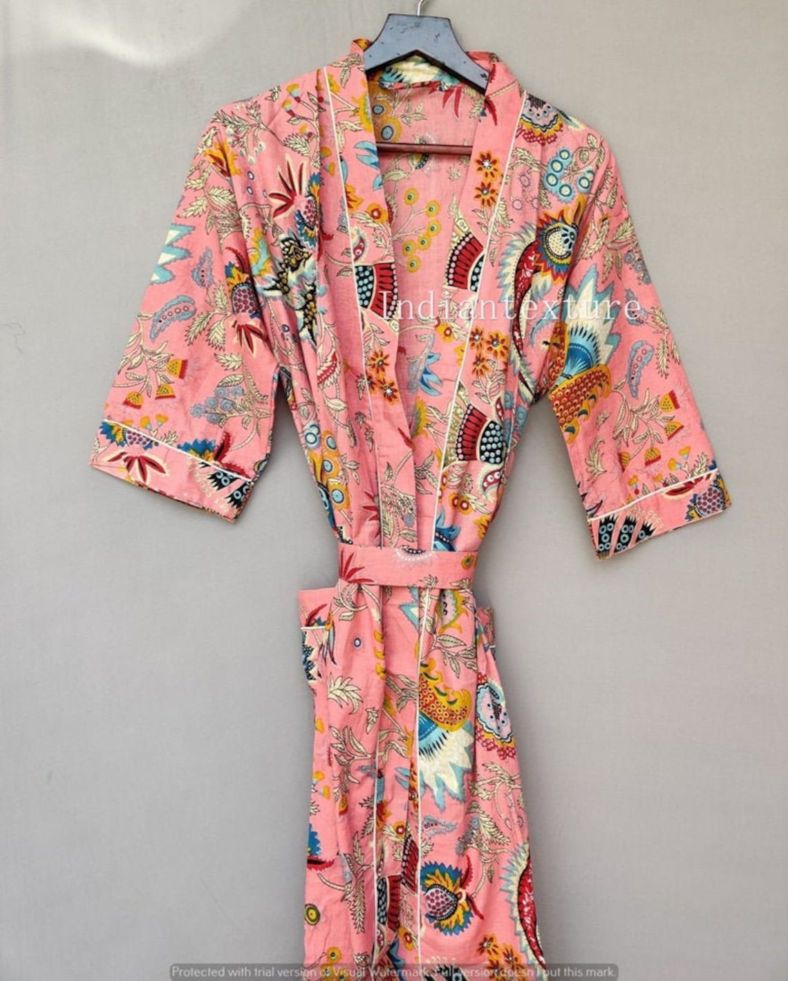 Indian Cotton Printed Robe. Cotton Robe. Cotton Kimono. Etsy
