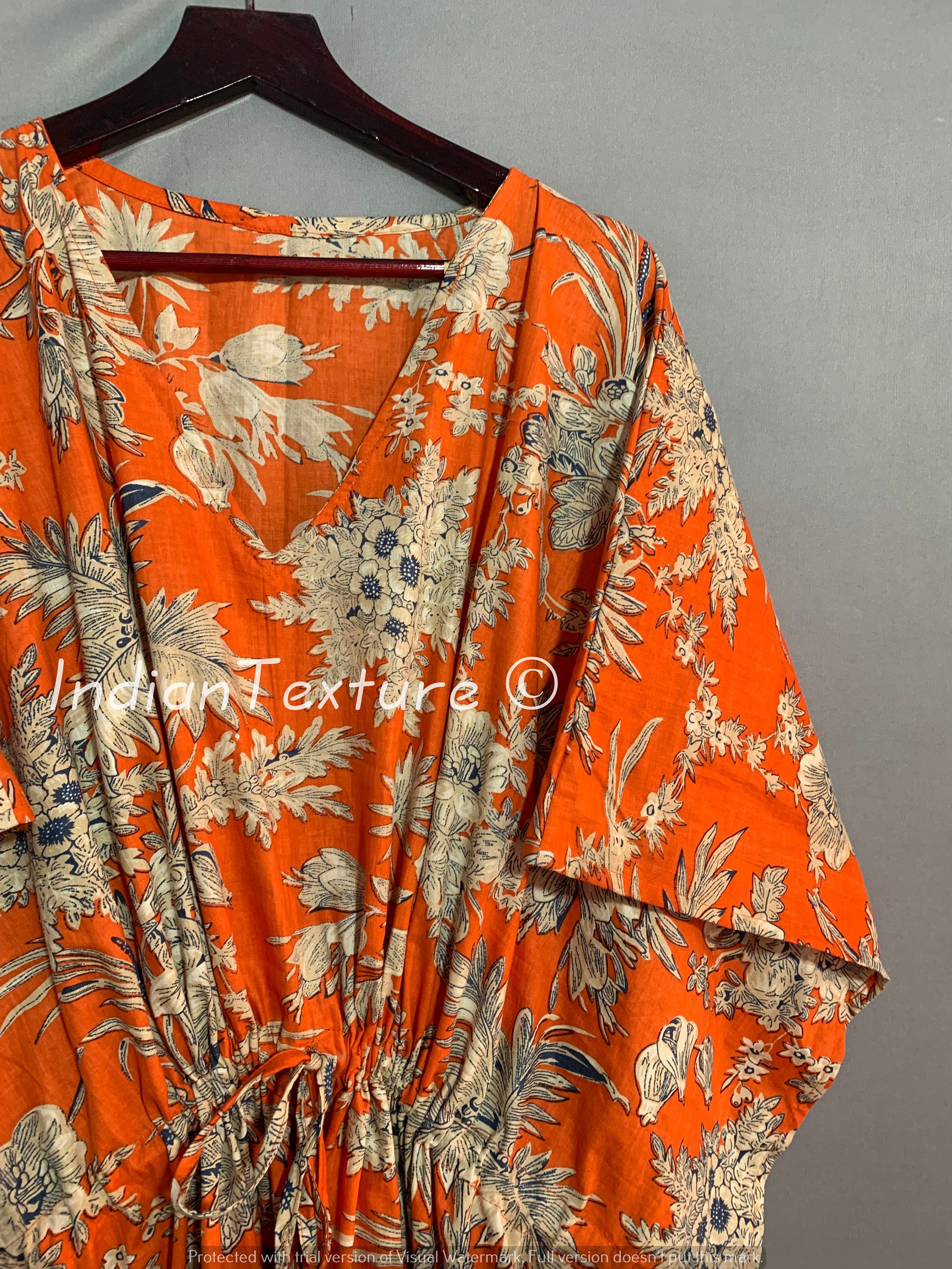 Cotton Kaftan Indian Floral Kaftan Long Caftandress for to Etsy