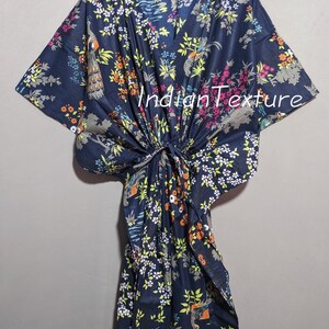 Pink Blue Tropical Flower HC Long Kaftan