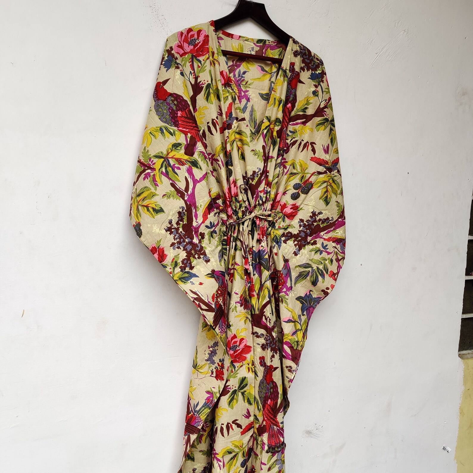 Mint Flower Short Kaftan