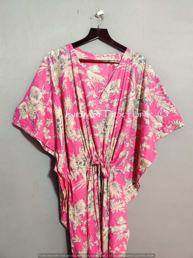 Cotton Kaftan Indian Floral Kaftan Long Caftandress for to Etsy