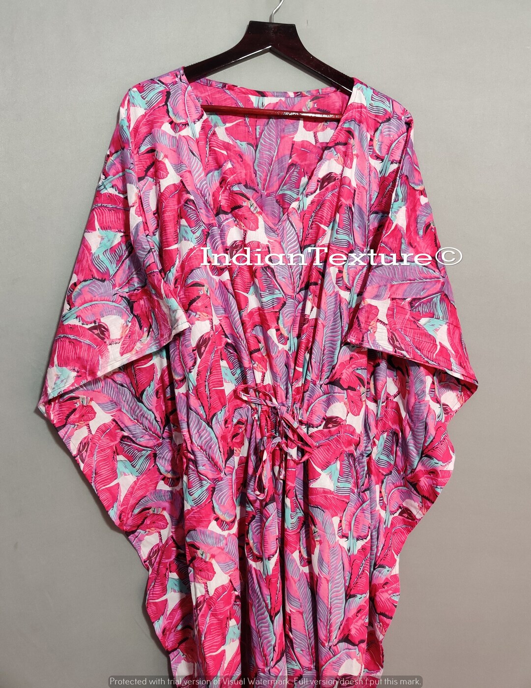 Indian Cotton Kaftan Indian Floral Kaftan Long Caftandress Etsy
