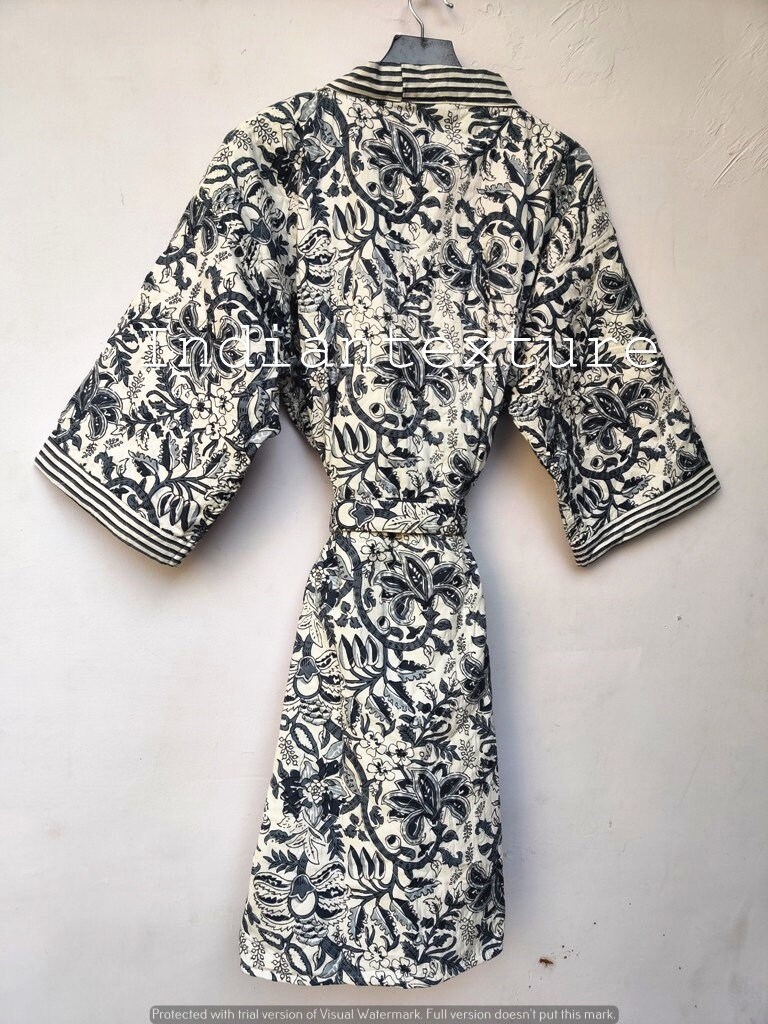 Cotton Quilted Robe Quilted Kimono Robes Traditional - Etsy