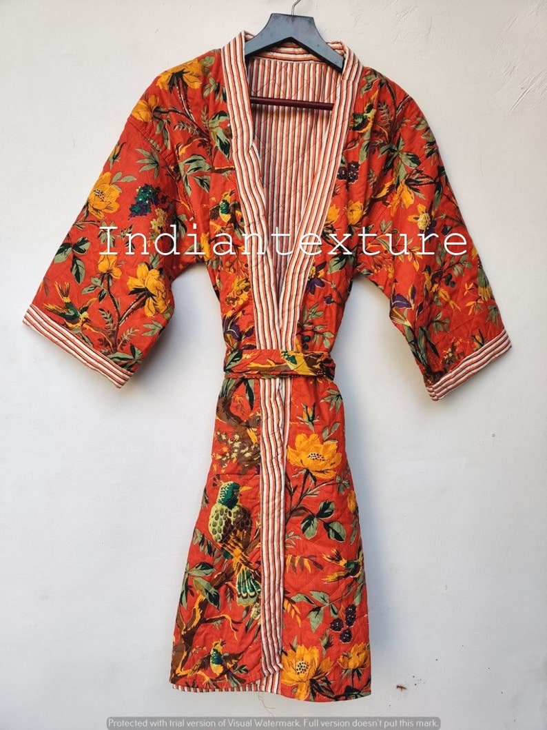 SALE Indian Cotton Quilted Robe Quilted Kimono Robes Etsy