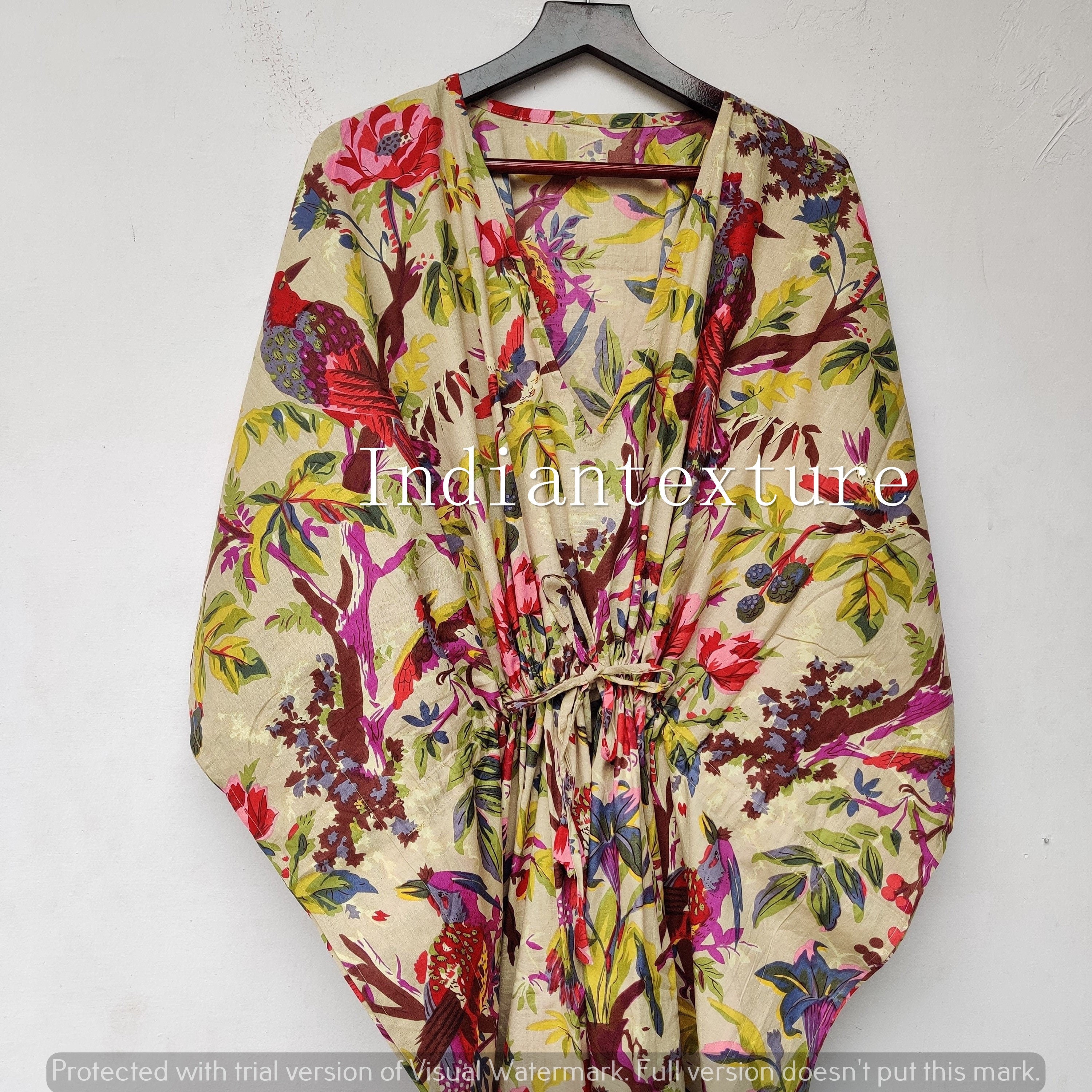 White Flower Short Sleeve Kaftan