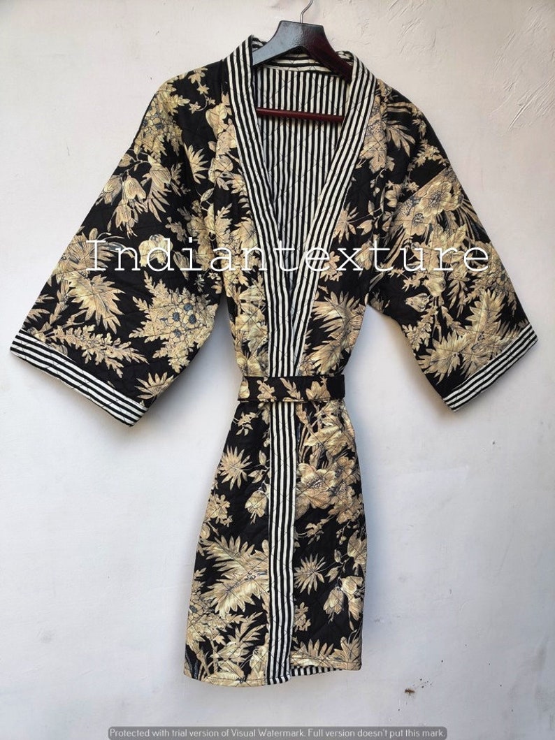 SALE Indian Cotton Quilted Robe Quilted Kimono Robes Etsy