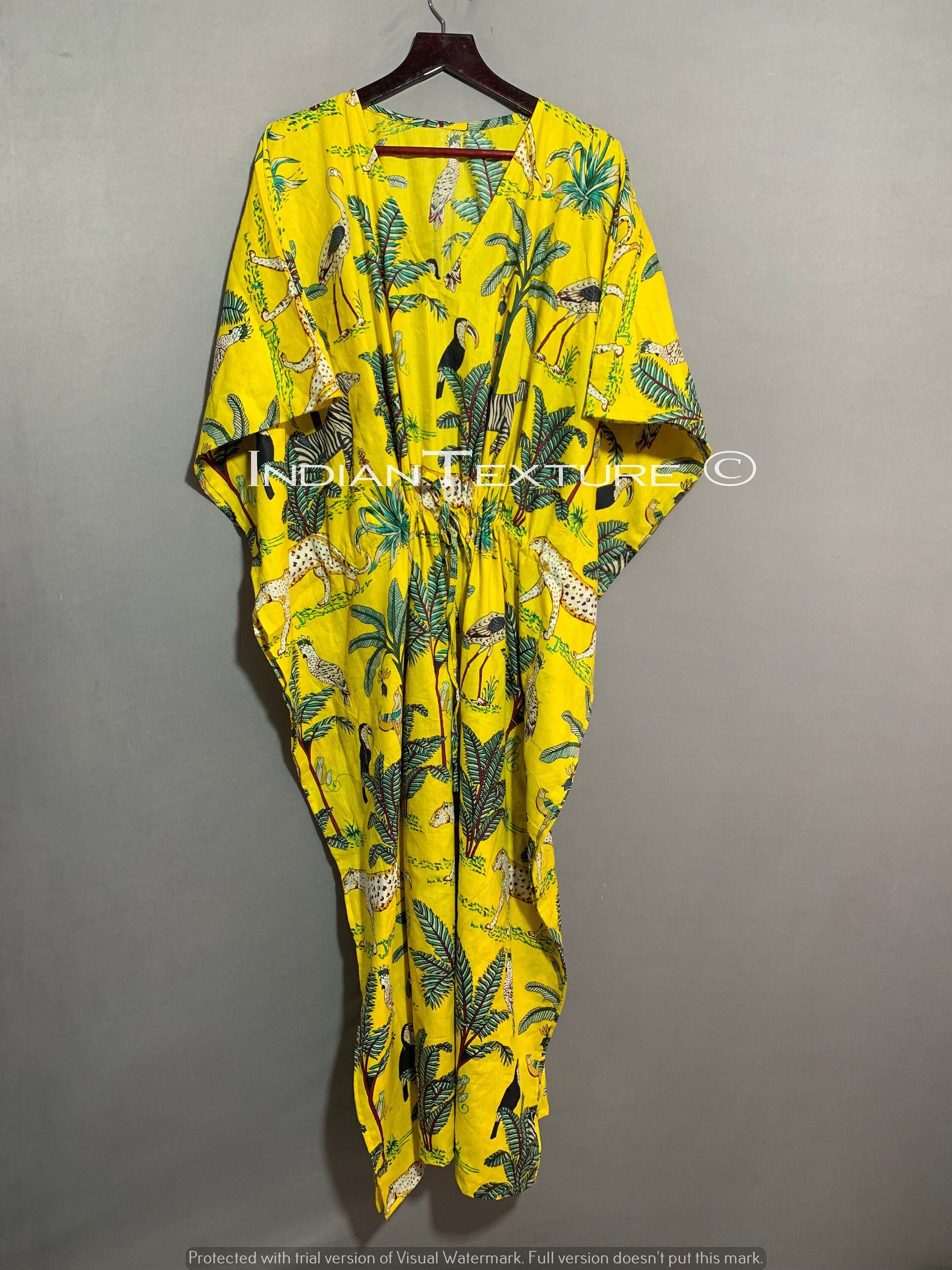 Indian Cotton Kaftan Indian Floral Kaftan Long Caftan Dress Etsy