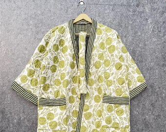 Cotton Barth coat Indian jacket Floral jacket Printed jacket kimono long robe Jacket House coat Fashion jacket