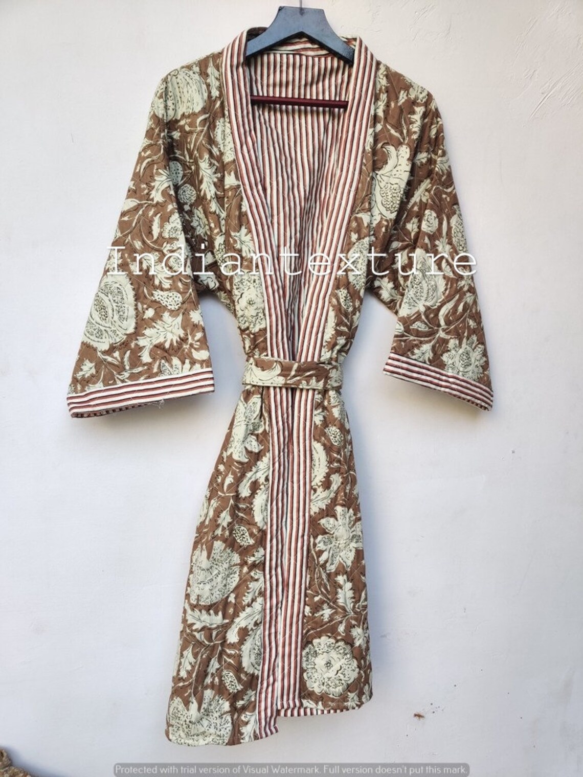 SALE Indian Cotton Quilted Robe Quilted Kimono Robes Etsy