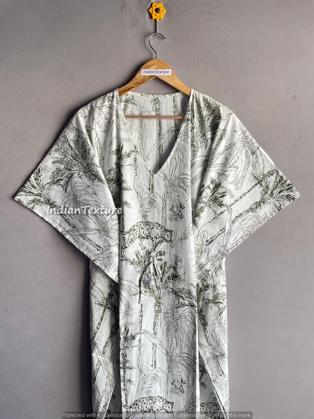 LEOPARD OVERALL COVER-UP KAFTAN