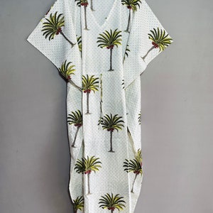 Palm Frond Long Kaftan